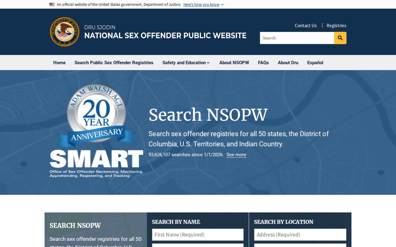 Unicoi County sex offender check using the national NSOPW search